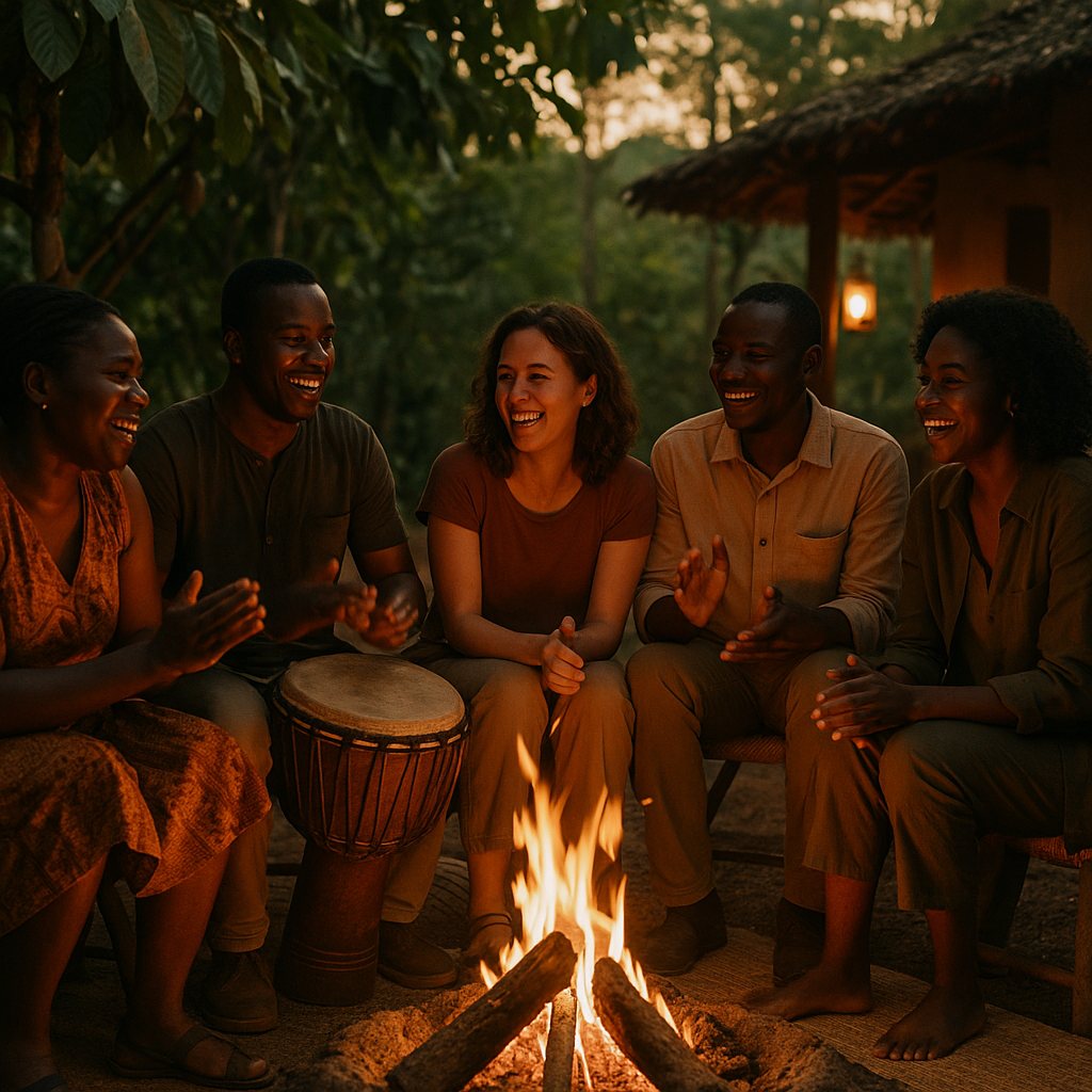 Soirée au feu de bois à Abengourou